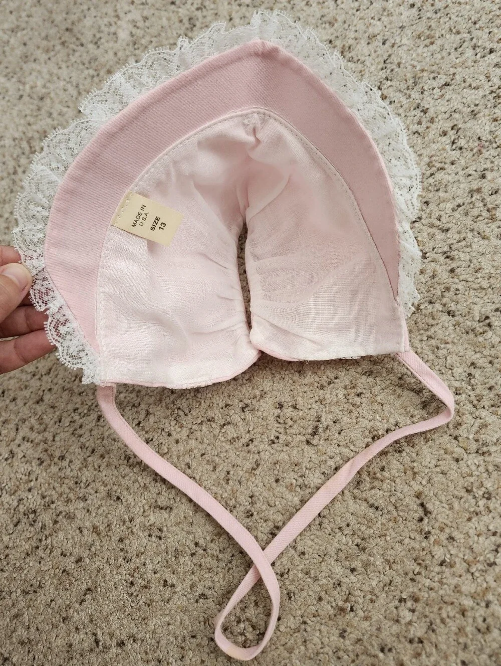 Vintage Pink Baby Sun Bonnet